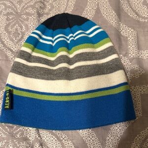Aeropostale Blue and Green Striped Kids Beanie
